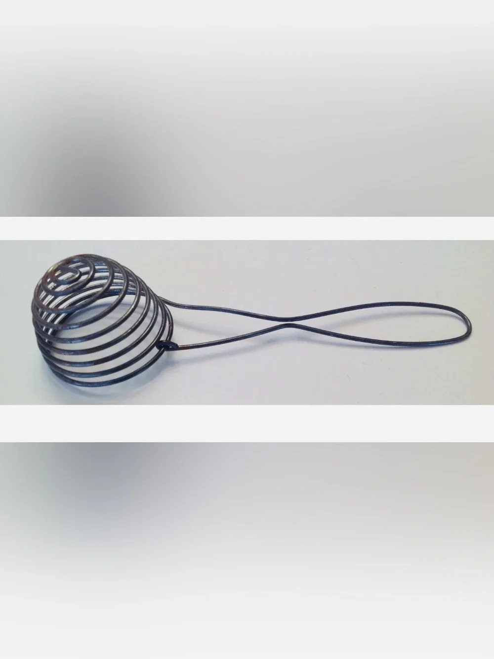 Vintage Spiral Wire Egg Separator Whisk Strainer Kitchen Utensil Metal